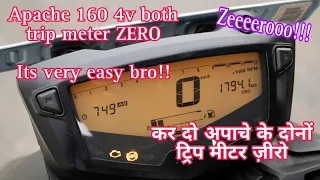 Reset trip meter Apache RTR 160 4v | Apache trip meter ko zero karein