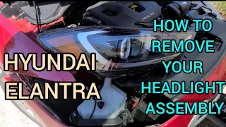 hyundai elantra se headlight assembly removal