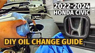 2022-24 Honda Civic Oil Change Guide (FE/FL 2.0L K20 11th Generation)