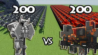 200 Ferrous Wroughtnaut Vs 200 Netherite Monstrosity | Minecraft