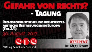 Dr. Ukrow: Rechtspopulistische u. -extremistische Bestrebungen in Europa - 30.08.17