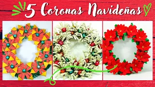 5 CORONAS NAVIDEÑAS Fáciles  (RECICLAJE) Ecobrisa