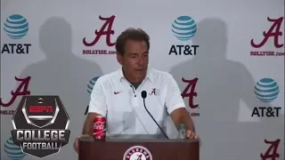 Nick Saban jokes with reporters about offense's 'so-so' performance | ESPN