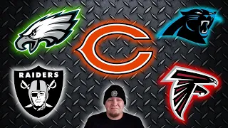 Mock Drafting the Bears, Eagles, Panthers, Raiders, and Falcons while chat roasts my picks