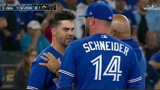 WHIT MERRIFIELD TAKES FASTBALL TO HEAD. SCARY MOMENT IN THE WILDCARD