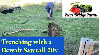 Trenching for Irrigation line using a Dewalt Sawzall 20v