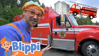 Blippi Visits a Firetruck Station | Learn About Firefighters for Kids | Blippi