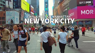 [Full Version] NEW YORK CITY - Manhattan Summer Walk, Times Square, 7th Avenue, Central Park, Travel