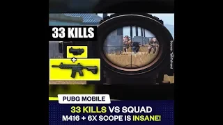 33 kills vs squad M416 + 6X scope in insane ||pubg||game hunter||pubgplayer||