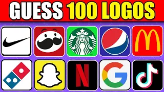 Guess The Logo in 3 Seconds |100 Famous logos | Logo Quiz 2024