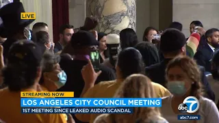 LA City Council holds 1st meeting since scandal involving leaked racist recordings