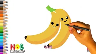 TIPS & TRIK MENGGAMBAR DAN MEWARNAI PISANG UNTUK ANAK  #196