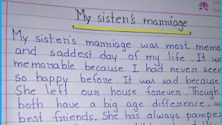 essay on my sister's marriage || English essay on my sister's marriage ||