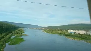 Река Лена и красивые дикие виды/Из окна поезда/БАМ/Усть-Кут/Стук колес