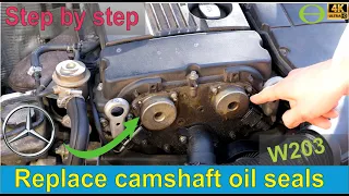 How to replace the camshaft oil seals on a W203 271 C-Class Mercedes Benz Kompressor