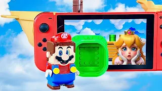 Lego Mario enters Bowser's Airship on Nintendo Switch to save Peach! Will he succeed? #legomario