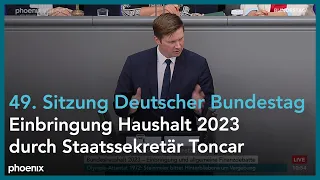 Einbringung des Haushalts 2023 durch Florian Toncar am 06.09.22