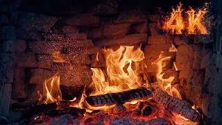 Relaxing Fireplace 4K 3 Hours 🔥 Burning Logs Fire 🔥 Cozy Fireplace Burning & Crackling Fire Sounds