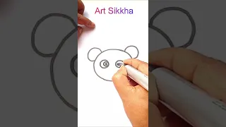 🐼 ❤️easy rules to draw a panda face #shorts #tonniartandcraft #youtubeshorts #art #satisfying