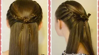 Faux French Braids and Braided Bow, Cross Bow Hairstyle Tutorial