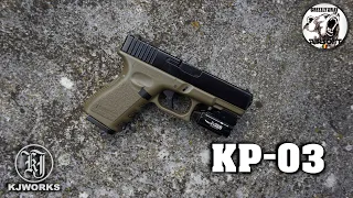 KP-03 (Glock 23/19 OD) [GBB | KJ WORKS] - Airsoft Outdoor Shooting