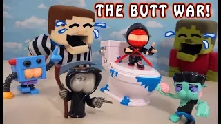 Puppet Steve vs Zombie Steve in the BUTT HEADS Toys Wrestling WAR!