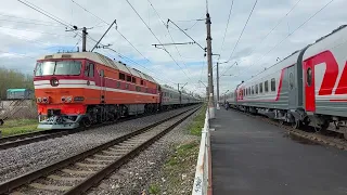 Рыжий тапок! Тепловоз ТЭП70-0293 с поездом №79/80 Калининград - Санкт-Петербург!