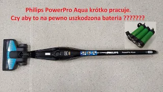 Odkurzacz Philips PowerPro Aqua FC6401 - zła diagnoza,  wymiana akumulatorów oraz naprawa