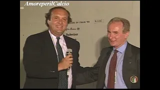 GIAN PIERO GALEAZZI e AZEGLIO VICINI al termine di Italia-Eire 30-06-1990