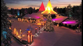 El Pueblo de Papá Noel Santa Claus Village en Rovaniemi des el aire - Laponia Finlandia