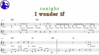 Elvis Presley-Are you lonesome tonight karaoke sheet music,MR for players,chord,chorus (Ye karaoke)