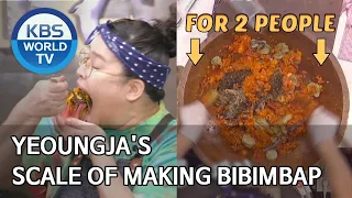 Yeoungja's scale of making bibimbap [Stars' Top Recipe at Fun-Staurant/2020.04.06]