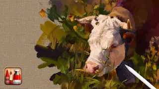 【iPad Pro】A painting of a Cow |   Art Set4  App