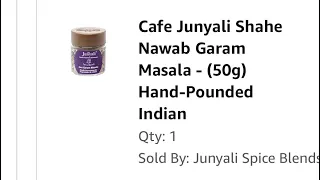 Cafe Junyali Shahe Nawab Garam Masala Hand-Pounded IndianSpiceBlendVegetarian DishesHomemade&Organic