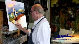 01-Demonstration of knife painting by Christian Jequel: "Harvest"