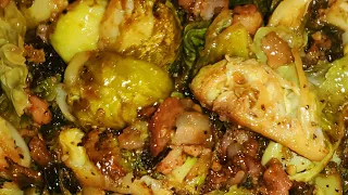 Balsamic Brown Sugar Brussel Sprouts w/Bacon
