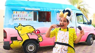 شفا تبيع في شاحنة الايسكريم !! Shfa selling in Ice Cream Truck