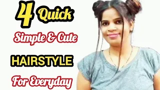 4 easy hairstyles for long hair! Very cute and nice hairstyles! FIT to FASHION Hindi
