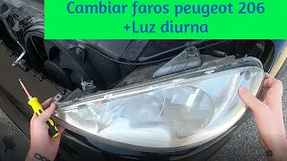 Cómo cambiar los faros de Peugeot 206 / con luz Led diurna