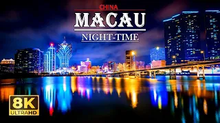 One of China’s🇨🇳 Hidden Megacities MACAU at Night Time,Incredible Las Vegas Of The East 8k 60FPS