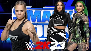 Handicap match Ronda vs Sonya & Shotzi WWE 2K23 PS5 Gameplay - No Commentary