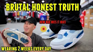 BRUTAL HONEST TRUTH WEAR TEST JORDAN 4 MILITARY BLUE WEARING EVERYDAY FOR 2 WEEKS PRO & CON