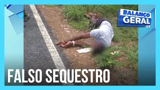 Homem amarrado às margens de rodovia simulou sequestro para evitar acusações