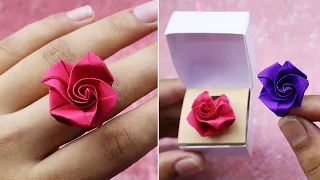 DIY Paper Rose Ring | How to Make Beautiful Rose Ring | Useful Paper Things | Paper Craft Ideas