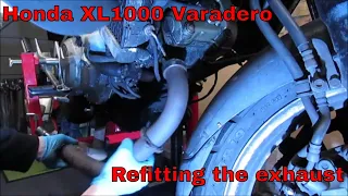 Honda XL1000 Varadero  - Refitting the exhaust