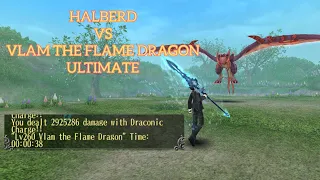 Toram Online - Solo Halberd vs Vlam the Flame Dragon Ultimate