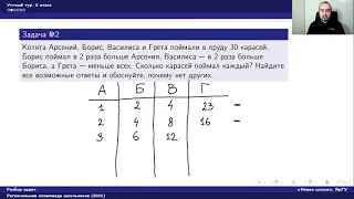 Разбор заданий заключительного тура региональной олимпиады школьников по математике, 5 класс