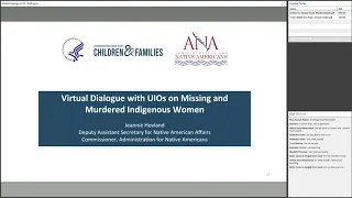 Virtual Dialogue with Urban Indian Organizations: Addressing Missing and Murdered Indigenous Women