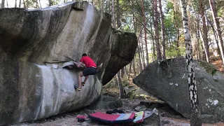 Fontainebleau Bouldering - V11 Dyno 🌈🚀 Rainbow Rocket