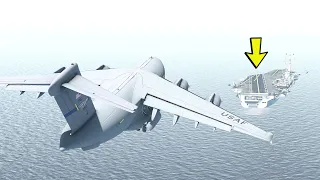 C17 Pilot Made A Crazy Landing on Aircraft Carrier [XP11]